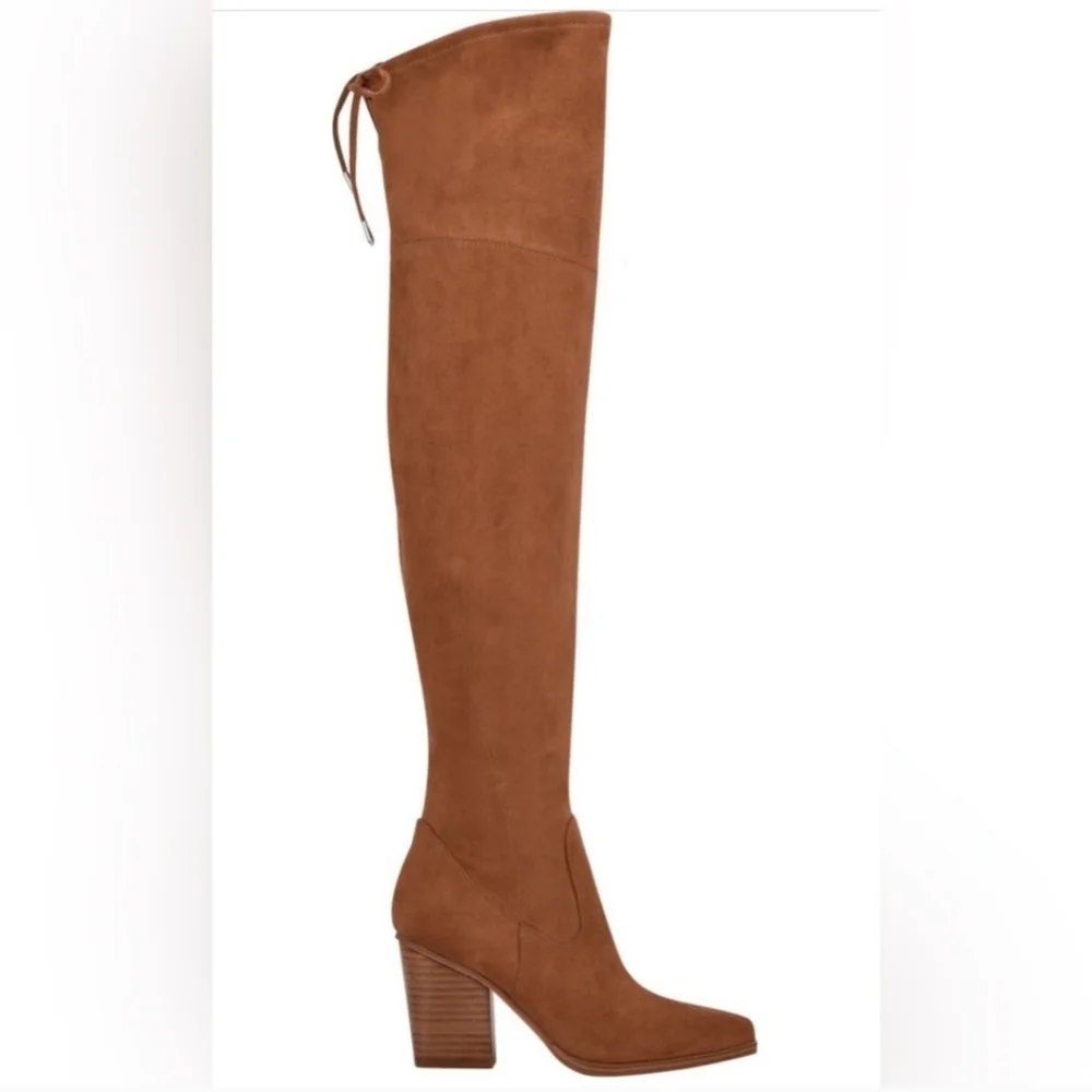 Marc Fisher Brown Over-the-Knee Boots with Block Heel